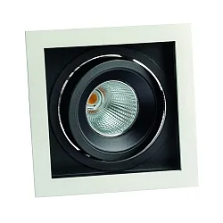 recessed luminaire CORU-50K 1 flame, square, cardanic swivelling IP20, white dimmable
