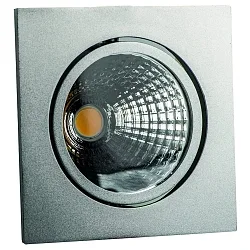 Proyector empotrado GLIN COB 500MA giratorio, cuadrado, corriente constante IP40, plata mate regulable