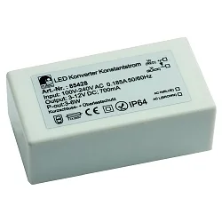 Controlador de LED OUTDOOR 700MA / 3-6W corriente constante, conmutable, blanco
