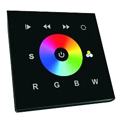 Panel de pantalla táctil 1 ZONE RGBW DMX TOUCH GLASS 4 canales, Salida de señal de control DMX, negro