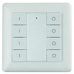 Interruptor de pared de la radio 4 ZONE RF SINGLE COLOUR 4 canales, con salida de señal de radiocontrol (RF), blanco