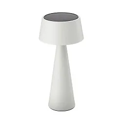 Lámpara de mesa a pilas SOLINO IP44, blancanieves regulable