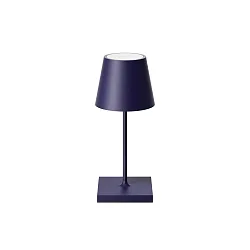 Lámpara de mesa a pilas NUINDIE MINI USB-C redondo, CCT Switch, con regulador táctil IP54, azul ciruela regulable