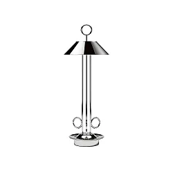 Lámpara de mesa a pilas NUDIDEROT con gancho, CCT Switch, con regulador táctil IP54, cromo regulable
