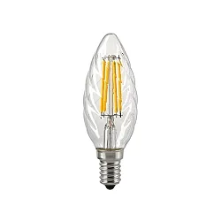 Lámpara de filamento en forma de vela retorcida FILAMENT C35 regulable E14 4,5W 470lm 2700K 330° CRI 80 regulable