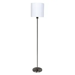 Luminaria de pedestal NOOR redondo, con interruptor, con pantalla E27 IP20, acero cepillado 