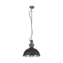 Luminaria colgante GAEVE grande, redondo E27 IP20, negro mate regulable