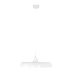 Luminaria colgante KRISIP abajo, de 1 llama, plano E27 IP20, blanco mate regulable