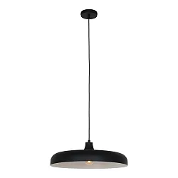 Luminaria colgante KRISIP abajo, de 1 llama, plano E27 IP20, negro mate regulable