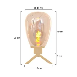 table lamp REFLEXION 1 flame E27 IP20, brass dimmable