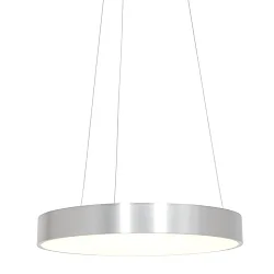 Luminaria colgante RINGLEDE - Ø 48CM grande, redondo, directo / indirecto IP20, plata cepillado regulable
