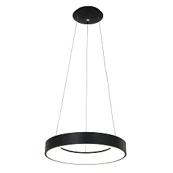 Luminaria colgante RINGLEDE - Ø 48CM grande, redondo, directo / indirecto IP20, negro mate regulable