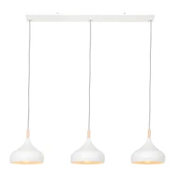 Luminaria colgante BJORR de 3 llamas E27 IP20, blanco mate regulable