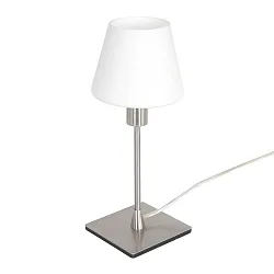 Luminaria de mesa ANCILLA de 1 llama, lang, con función de conmutación, cónico E14 IP20, acero cepillado regulable