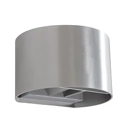 Luminaria de pared MURO Arriba-Abajo, redondo, ajustable G9 IP20, acero cepillado regulable