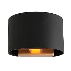 Luminaria de pared MURO Arriba-Abajo, redondo, ajustable G9 IP20, negro mate regulable