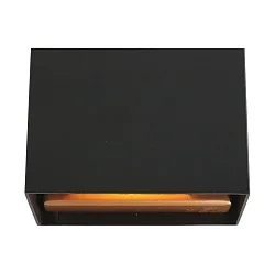 wall luminaire MURO up / down, square, flat, adjustable G9 IP20, black matt dimmable