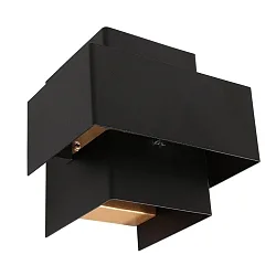 Luminaria de pared MURO simple, angular, directo / indirecto G9 IP20, negro mate regulable