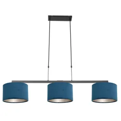 pendant luminaire STANG 3 flames E27 IP20, blue, black