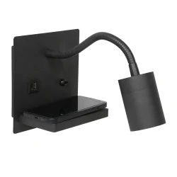 Luminaria de pared UPROUND de 1 llama GU10 IP20, negro 