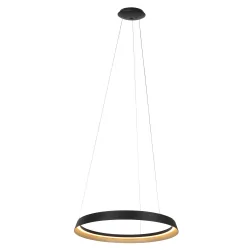 Luminaria colgante RINGLUX IP20, negro regulable