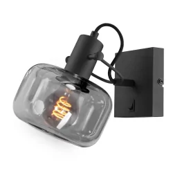 wall luminaire GLASLIC swivelling, rotatable E27 IP20, black dimmable