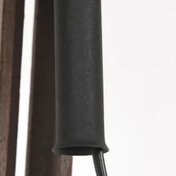 floor lamp TRIEK 1 flame E27 IP20, wood, black dimmable