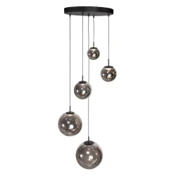pendant luminaire BOLLIQUE 5 flames IP20, black dimmable