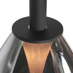 pendant luminaire GLIMSY 5 flames IP20, black dimmable