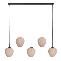 pendant luminaire SILURA 5 flames E27 IP20, black dimmable