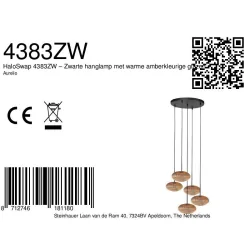 pendant luminaire AURELIO 5 flames E27 IP20, black dimmable