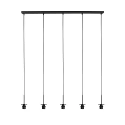 pendant luminaire BREEZA BEACH 5 flames E27 IP20, black dimmable
