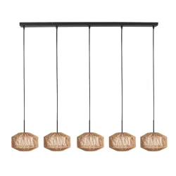 pendant luminaire ROPEX 5 flames E27 IP20, black dimmable