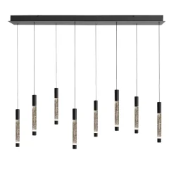 pendant luminaire ALISIO 8 flames IP20, black dimmable
