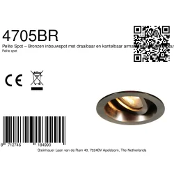 Proyector empotrado PELITE SPOT de 1 llama IP44, color bronce regulable