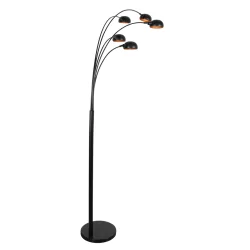 floor lamp PENTRA 5 flames E14 IP20, black dimmable