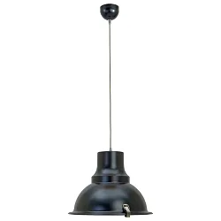 Luminaria colgante PARADE abajo, de 1 llama, con difusor E27 IP20, negro mate regulable