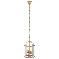 Luminaria colgante PIMPERNEL de 2 llamas E14 IP20, color bronce, transparente regulable