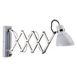 Luminaria de pared SPRING lang, con interruptor, con enchufe, ajustable E27 IP20, blanco mate regulable