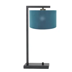 table lamp STANG down, with switch, with shade, with plug E27 IP20, black matt dimmable