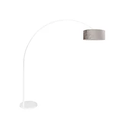 Luminaria de pedestal SPARKLED LIGHT cilíndrico, con interruptor, con pantalla, con enchufe, ajustable E27 IP20, blanco mate 