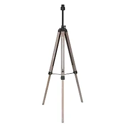 Luminaria de pedestal TRIEK de 1 llama, con interruptor, con pantalla E27 IP20, madera, antiguo 