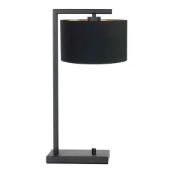 Luminaria de mesa STANG abajo, con interruptor, con pantalla, con enchufe E27 IP20, negro mate regulable