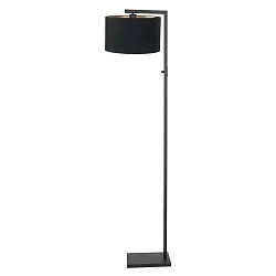 Luminaria de pedestal STANG abajo, con interruptor, con pantalla, con enchufe E27 IP20, negro mate regulable