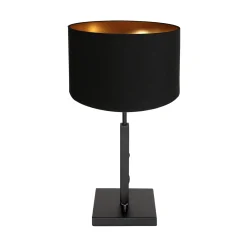 table lamp STANG up, short, with switch, with shade, with plug E27 IP20, black matt dimmable