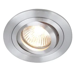 Luminaria empotrable PÉLITE SPOT redondo, giratorio GU10 IP20, acero cepillado regulable
