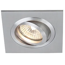 Luminaria empotrable PÉLITE SPOT giratorio, cuadrado GU10 IP20, acero cepillado regulable