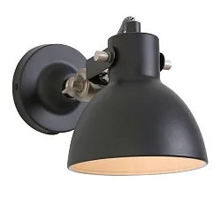 Luminaria de pared CERA con interruptor, con enchufe, ajustable E27 IP20, negro mate regulable