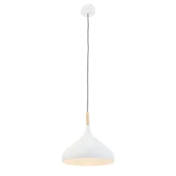 Luminaria colgante BJORR - Ø 33CM de 1 llama, pequeño, alto E27 IP20, blanco mate regulable