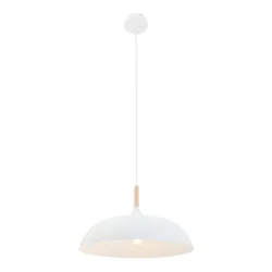 Luminaria colgante BJORR - Ø 45CM de 1 llama, grande, plano E27 IP20, blanco mate regulable